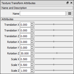 Texture Transform attributes